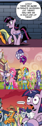 Size: 916x2724 | Tagged: safe, derpibooru import, idw, applejack, fluttershy, pinkie pie, rainbow dash, rarity, twilight sparkle, twilight sparkle (alicorn), alicorn, equestria girls, spoiler:comic, mane six