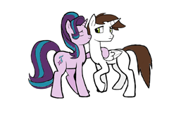 Size: 6120x3992 | Tagged: safe, artist:legionhooves, artist:legionhooves122, starlight glimmer, oc, alicorn, pony, absurd resolution, alicorn oc, canon x oc, ms paint, nuzzling