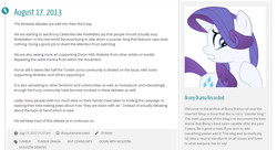 Size: 1011x548 | Tagged: artist needed, safe, screencap, rarity, bronydramarecord, down with molestia, drama, furry community, homestuck, princess molestia, text, trolling, tumblr