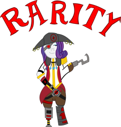 Size: 2273x2378 | Tagged: safe, artist:jewelsfriend, rarity, pony, unicorn, amputee, bicorne, bipedal, borderlands, borderlands 2, captain scarlette, crossover, hat, peg leg, pirate, prosthetic leg, prosthetic limb, prosthetics, rarrrrity, solo