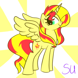 Size: 512x512 | Tagged: safe, artist:sapphireuniverse, sunset shimmer, alicorn, pony, alicornified, race swap, shimmercorn, solo