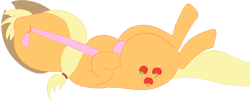 Size: 1280x529 | Tagged: safe, artist:doppelgangsta, applejack, earth pony, pony, silly, silly pony, sock, who's a silly pony