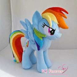 Size: 1134x1134 | Tagged: safe, artist:moggymawee, derpibooru import, rainbow dash, irl, photo, plushie, solo