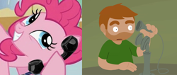 Size: 686x290 | Tagged: safe, pinkie pie, human, alex smith, alsmiffy, exploitable meme, hat films, phone, phone meme