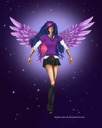 Size: 1748x2185 | Tagged: safe, artist:kulturschock, derpibooru import, twilight sparkle, humanized, solo, winged humanization