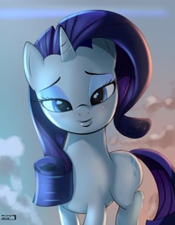 Size: 1230x1582 | Tagged: safe, artist:skyart301, rarity, pony, unicorn, bedroom eyes, female, looking at you, mare, smiling, solo