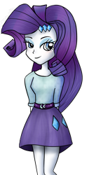 Size: 541x1067 | Tagged: safe, artist:awkwardloser, rarity, equestria girls, clothes, female, purple hair, solo, white skin