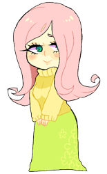 Size: 307x495 | Tagged: safe, artist:motherfuckingkawaii, fluttershy, human, clothes, female, humanized, pink hair