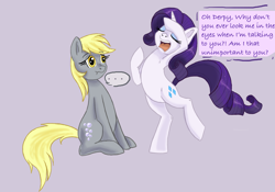 Size: 1336x934 | Tagged: safe, artist:lamentedmusings, derpy hooves, rarity, pegasus, pony, unicorn, duo, duo female, female, mare