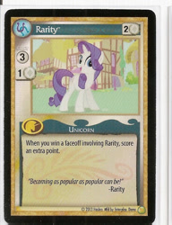 Size: 492x640 | Tagged: safe, rarity, pony, unicorn, ccg, enterplay, merchandise, mlp trading card game