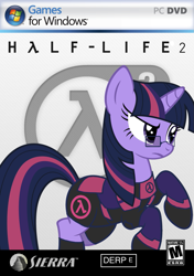 Size: 761x1080 | Tagged: safe, artist:catharta, derpibooru import, twilight sparkle, crossover, glasses, half-life