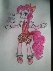 Size: 539x719 | Tagged: safe, artist:dirkjake-is-not-canon, pinkie pie, earth pony, pony, cosplay, costume, ponponpon, solo