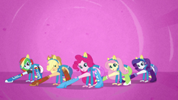 Size: 1280x720 | Tagged: safe, derpibooru import, screencap, applejack, fluttershy, pinkie pie, rainbow dash, rarity, equestria girls, equestria girls (movie), female, helping twilight win the crown, humane five, wondercolts