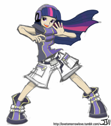 Size: 882x1000 | Tagged: safe, artist:johnjoseco, artist:mintbronycrunch, derpibooru import, twilight sparkle, human, crossover, humanized, sakuraba neku, the world ends with you