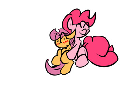 Size: 1947x1570 | Tagged: safe, artist:olympic tea bagger, pinkie pie, scootaloo, earth pony, pony, cute, female, lesbian, pinkieloo, scootapie, shipping