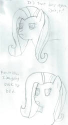 Size: 1194x2201 | Tagged: safe, artist:2shyshy, fluttershy, pegasus, pony, april fools, female, mare, traditional art