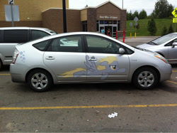 Size: 1200x897 | Tagged: safe, derpy hooves, pegasus, pony, car, custom, decal, female, irl, itasha, mare, photo, toyota, toyota prius