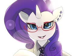 Size: 900x675 | Tagged: safe, artist:bakki, rarity, pony, unicorn, glasses, necktie, solo