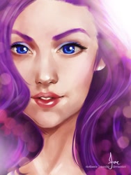 Size: 768x1024 | Tagged: safe, artist:riotfaerie, rarity, bust, close-up, humanized, portrait, solo