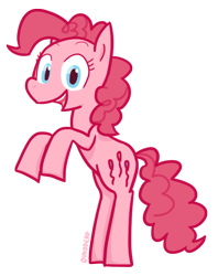Size: 589x743 | Tagged: safe, artist:dinoderp, pinkie pie, earth pony, pony, female, mare, pink coat, pink mane, simple background, solo, transparent background
