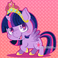 Size: 500x500 | Tagged: safe, artist:miss-glitter, derpibooru import, twilight sparkle, twilight sparkle (alicorn), alicorn, pony, chibi, cute, elements of harmony, female, mare, solo