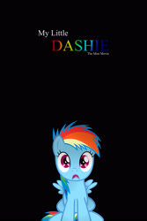 Size: 2000x3000 | Tagged: safe, artist:poniesmemes, derpibooru import, rainbow dash, pegasus, pony, fanfic:my little dashie, black background, female, filly, filly rainbow dash, simple background, solo, younger