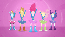 Size: 1280x720 | Tagged: safe, derpibooru import, screencap, applejack, fluttershy, pinkie pie, rainbow dash, rarity, equestria girls, equestria girls (movie), helping twilight win the crown, humane five, wondercolts