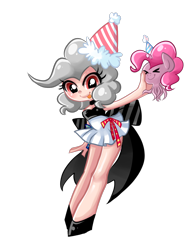 Size: 900x1150 | Tagged: safe, artist:chch, pinkie pie, monster pony, octopony, octopus, original species, albino pie, ask-albino-pie, clothes, dress, humanized, octo pie, studentpinkie