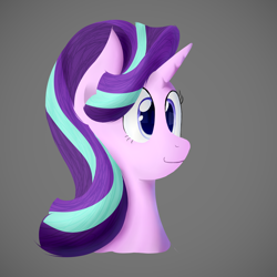 Size: 1024x1024 | Tagged: safe, artist:walter3dstuff, starlight glimmer, pony, gray background, simple background, solo