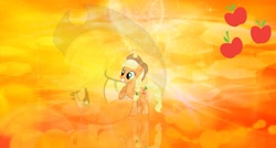 Size: 1600x860 | Tagged: safe, artist:thegreatfrikken, applejack, earth pony, pony, crystallized, female, mare, wallpaper