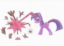 Size: 677x496 | Tagged: safe, artist:star dragon, derpibooru import, twilight sparkle, magic, solo, traditional art