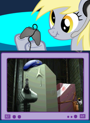 Size: 563x769 | Tagged: safe, derpy hooves, pegasus, pony, exploitable meme, female, food, gamer derpy, mare, meme, obligatory pony, resident evil, resident evil 2, the 4th survivor, the fourth survivor, the tofu survivor, tofu (food), tv meme