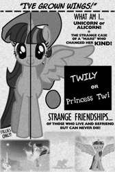 Size: 800x1189 | Tagged: safe, artist:shattertry, derpibooru import, twilight sparkle, twilight sparkle (alicorn), alicorn, pony, ed wood, glen or glenda, parody, vintage