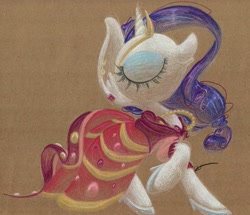Size: 941x809 | Tagged: safe, artist:getchanoodlewet, rarity, pony, unicorn, clothes, dress, eyes closed, gala dress, solo, traditional art