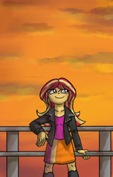 Size: 700x1100 | Tagged: safe, artist:kul, sunset shimmer, equestria girls, smiling, solo, sunset