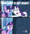 Size: 711x800 | Tagged: safe, derpibooru import, edit, edited screencap, screencap, rarity, twilight sparkle, pony, unicorn, games ponies play, hub logo, image macro, insulting rarity, meme