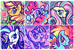 Size: 1550x1050 | Tagged: safe, artist:crayon-chewer, derpibooru import, applejack, fluttershy, pinkie pie, rainbow dash, rarity, twilight sparkle, twilight sparkle (alicorn), alicorn, earth pony, pegasus, pony, unicorn, female, mane six, mare, rainbow power