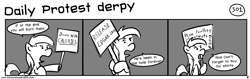 Size: 1280x404 | Tagged: safe, derpy hooves, pegasus, pony, comic:the daily derp, #freeedgar2013, achievement hunter, daily protest derpy, drama, female, mare, sign