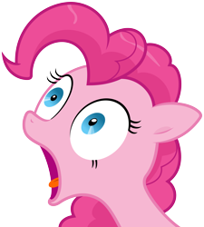 Size: 4497x5000 | Tagged: safe, artist:andypriceart, artist:zutheskunk traces, pinkie pie, earth pony, pony, :o, absurd resolution, faic, gasp, reaction image, simple background, solo, transparent background, vector, vector trace