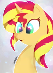 Size: 2000x2742 | Tagged: safe, artist:theotherdash, sunset shimmer, pony, unicorn, bust, portrait, solo