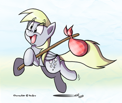 Size: 1066x900 | Tagged: safe, artist:tobibrocki, derpy hooves, pegasus, pony, bindle, female, mare, solo