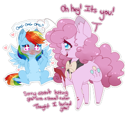 Size: 1280x1152 | Tagged: safe, derpibooru import, pinkie pie, rainbow dash, earth pony, pegasus, pony, blue coat, duo, duo female, female, mare, multicolored mane, pink coat, pink mane, wings