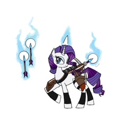 Size: 874x914 | Tagged: safe, artist:php15, rarity, pony, unicorn, crossbow, magic, solo