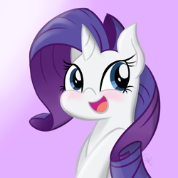 Size: 2000x2000 | Tagged: safe, artist:deathnyan, rarity, pony, unicorn, blushing, happy, solo