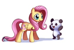 Size: 900x600 | Tagged: safe, artist:solar-slash, fluttershy, panda, pegasus, pony, cute, female, mare