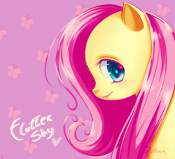 Size: 660x600 | Tagged: safe, artist:dutroux, fluttershy, pegasus, pony, bust, portrait, solo