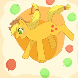 Size: 700x700 | Tagged: safe, artist:nyankamedon, applejack, earth pony, pony, female, mare, pixiv, solo