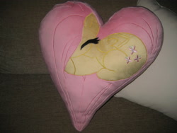 Size: 3264x2448 | Tagged: safe, artist:greenteaplushies, fluttershy, pegasus, pony, heart, heart pony, photo, pillow