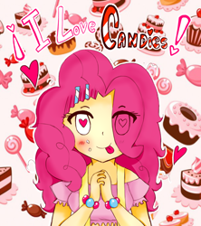 Size: 800x900 | Tagged: safe, artist:mizuki4560, pinkie pie, candy, humanized, solo