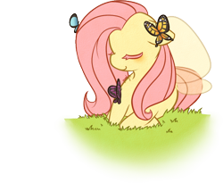 Size: 542x445 | Tagged: safe, artist:oujikitsu, fluttershy, butterfly, flutter pony, pegasus, pony, female, mare